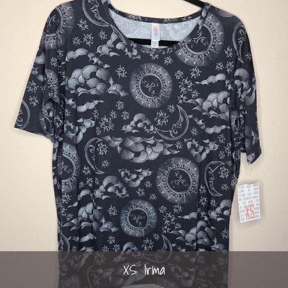 LuLaRoe Irma Tunic Extra Small XS Sun Moon Celestial NEW - Picture 1 of 1